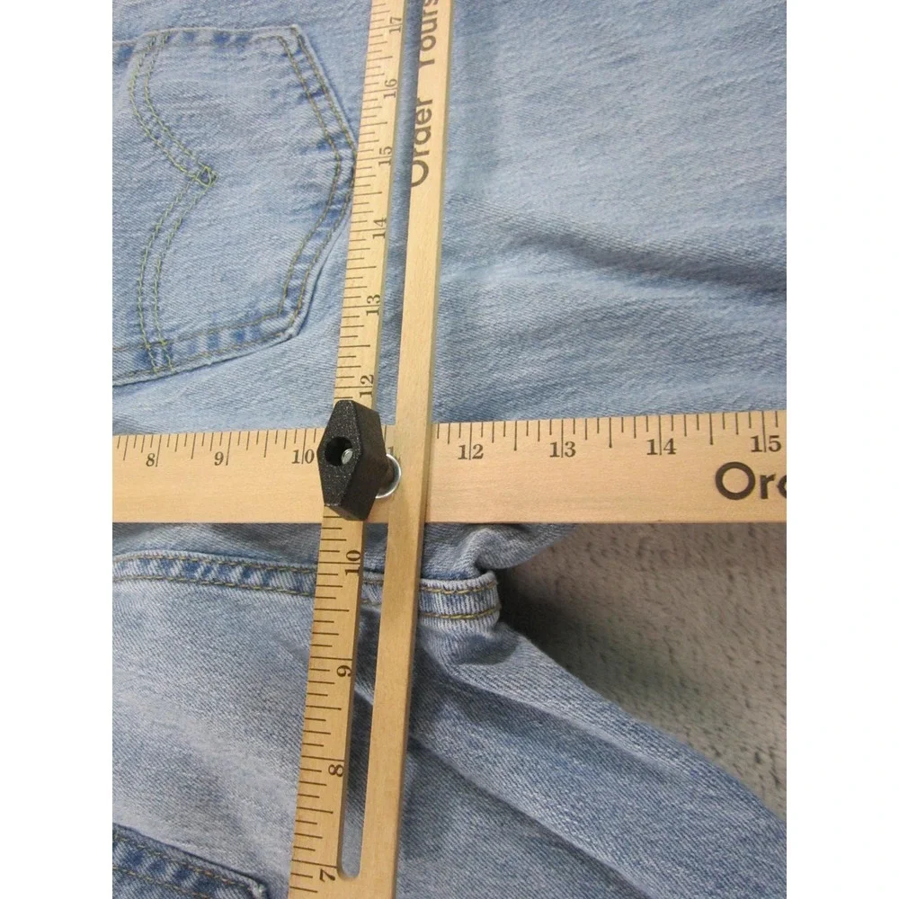 Levi's 527 Slim Bootcut Mens 32x30 Light Blue Frayed Hem Western Denim Jeans